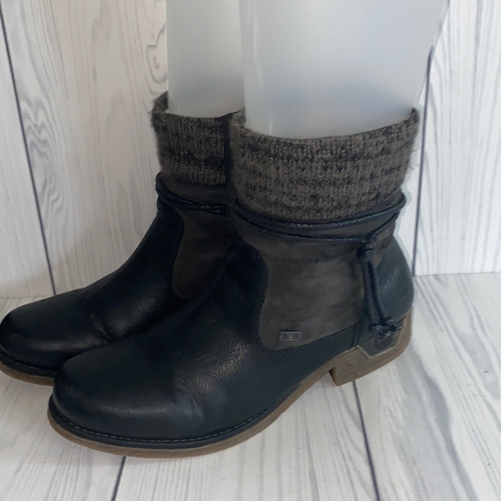 Rieker Black and Gray Ankle Boots